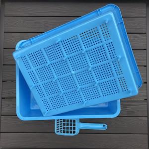 Vente chaude Bac à litière pour chat à double couche avec pelle et plateau en maille, facile à nettoyer pour les chatons et les chats adultes, idéal pour une utilisation à domicile - Product Image 4