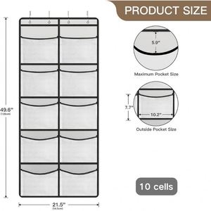 Organizador Colgante para Armario con 10 Compartimentos Visibles, Bolsa de Almacenamiento de Gran Capacidad para Detrás de la Puerta, Bolsa de Almacenamiento Multifuncional - Product Image 4