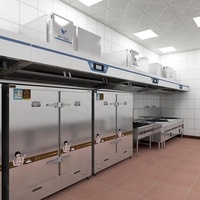 Hotte aspirante commerciale Star UV, électrique, îlot, en acier inoxydable 304/201, filtration de la graisse à 90%, 4000m³/h, extracteur de fumée de cuisine
