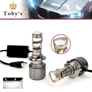 TOBYS H7发光二极管前照灯灯泡迷你镜头投影仪，CSP芯片38w高功率4000 LM 6000K白色超亮