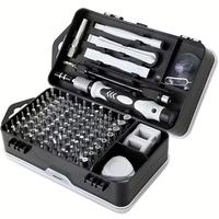 Kit de tournevis multifonction 115-en-un avec boîte à outils rigide pour démontage et maintenance de téléphones portables, outils en chrome-molybdène