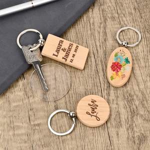 Porte-clés <span class=keywords><strong>en</strong></span> bois brut pour enfants, thème ferme éducative, pour gravure laser, étiquettes pour animaux de compagnie, accessoires cadeaux souvenirs - Product Image 4