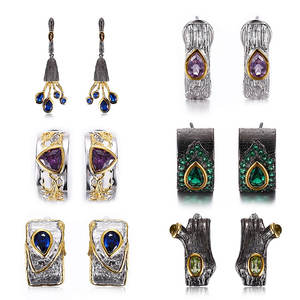 High-end Privato di Ordinare Rettangolare 925 sterling Argentato Orecchino D'<span class=keywords><strong>oro</strong></span> - Product Image 4