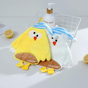 High Density Coral Fleece Double Thick Design Soft Skin Child Cartoon <b>Pattern</b> Chicken Shape <b>Hand</b> <b>Towels</b> Water Absorption - Product Image 6