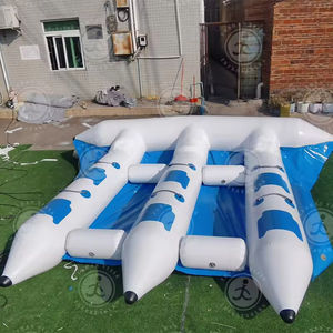 Bateau banane gonflable jaune, bateau tractable gonflable, sport nautique pour 3 à 5 personnes, amusement aquatique, parc aquatique - Product Image 4