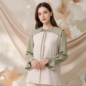 Blusa Elegante con Cuello Marinero y Mangas con Volantes para Uso Diario y Semiformal - Product Image 1