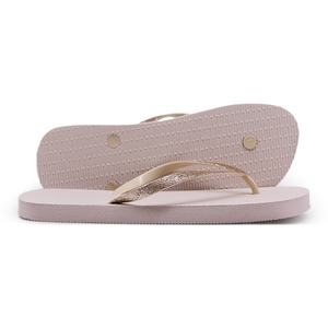 <b>Women</b> Glitter Strap <b>Flip</b> <b>Flops</b> Elegant Nude Beach Sandals Anti Slip Soft PE Rubber Summer Slippers Custom OEM - Product Image 2