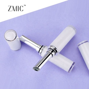 Venta caliente forma redonda lápiz labial tubo blanco plata lápiz labial contenedor alta calidad boca oblicua lápiz labial - Product Image 3