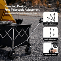 Chariot pliable robuste YC TC-53 avec roues pivotantes en acier au carbone pour le camping, les voyages et le transport en extérieur