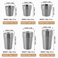 Gobelets isothermes à double paroi en acier inoxydable HL 304, 6 tailles, finition brossée or et argent, pour la maison, le bar et les fêtes