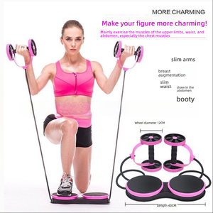 Rodillo Abdominal Multifunción KJ con Doble Rueda y Cuerda de Tracción - Equipo de Ejercicio ABS para Uso Doméstico con Rebote Automático para <span class=keywords><strong>Yoga</strong></span> - Product Image 1