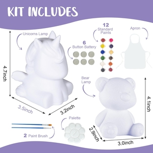 Vente chaude vinyle artisanat Kit ensemble veilleuse illuminé ours bricolage cadeau Graffiti blanc <span class=keywords><strong>Film</strong></span> couleur peluche jouet enfants garçon fille - Product Image 5