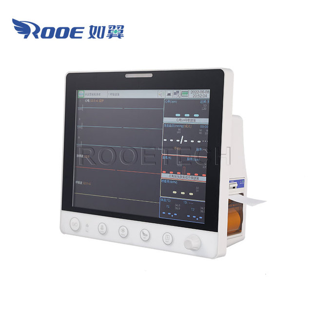 Medical Portable Multipara 12.1" Color Touch Screen ICU Patient Monitor with 3/5-Lead ECG