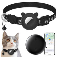 Collier de localisation pour animaux de compagnie en nylon exclusif iOS avec suivi mondial compatible avec le traqueur Apple Find My pour chats