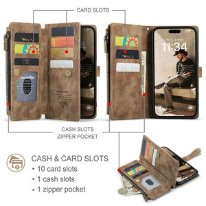 Étui rigide de protection premium durable CaseMe pour <span class=keywords><strong>homme</strong></span> en TPU pour <span class=keywords><strong>iPhone</strong></span> 17, étui portefeuille en cuir PU avec béquille pour <span class=keywords><strong>iPhone</strong></span> 17, 16, 15 - Product Image 2