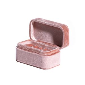 Caja de Joyería de Terciopelo Beige Personalizada al por Mayor, Embalaje de Regalo Portátil para el Día de San Valentín para Anillos, Estilo Moderno con Logotipo - Product Image 6