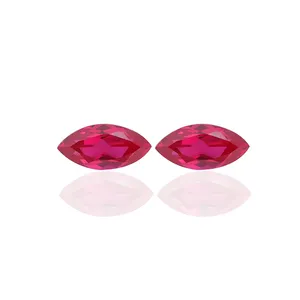 Fancy red ruby stone marquise cut synthetic gemstones wholesale price ruby stone for jewellers