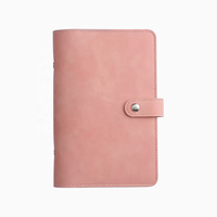 Carnet de notes A6 en cuir PU mignon, classeur rechargeable, couleur Blush