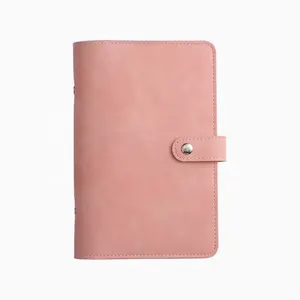 可爱A6 PU皮革可再填充活页夹腮红彩色日记本笔记本