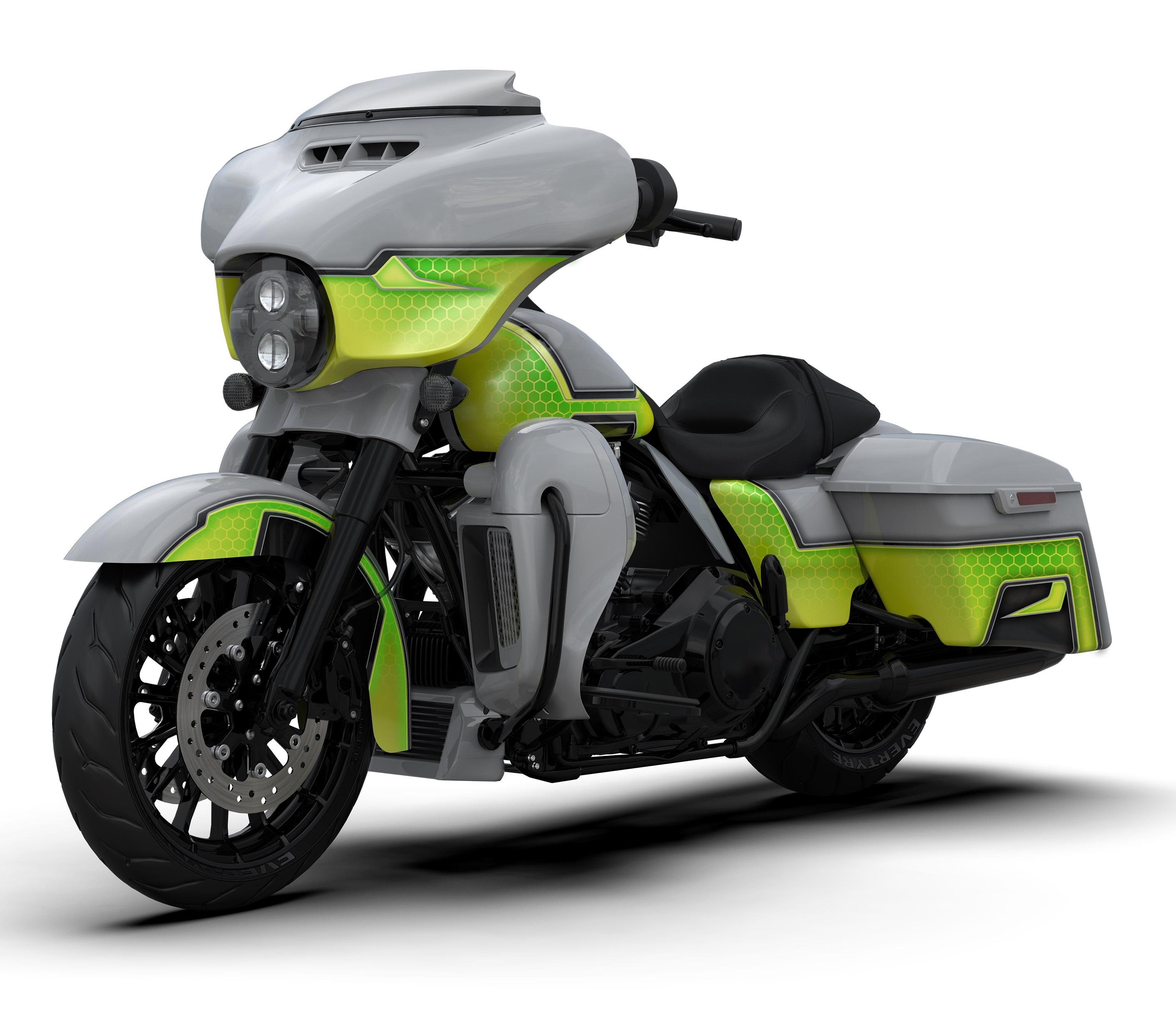 HR3 Apple Green White Gray Fairing Kit for Harley Street Glide