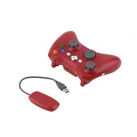 Manette de jeu sans fil 2,4 G avec récepteur PC pour Xbox 360 dotée d'un moteur de vibration
