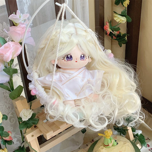 Peluca de muñeca inteligente personalizada fluorescente de alta calidad Lavable a mano 20cm pelucas de muñeca con flequillo negro American Girl Toy Hair Display - Product Image 4