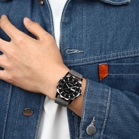 Montre-bracelet de luxe pour homme, affichage lumineux de la date et du jour, mouvement à quartz, bracelet en cuir, ensembles sportifs B926