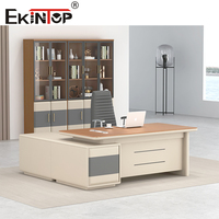 Ekintop Bureau modulaire moderne et luxueux en bois MDF pour bureau à domicile Mobilier de bureau en L