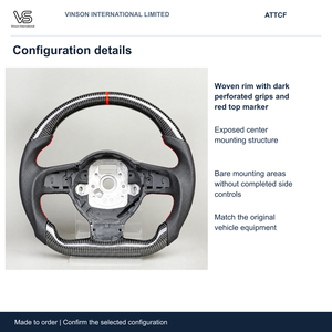 Volante de Fibra de Carbono para Audi TT, Configuración Seleccionada con Centro Abierto ATTCF - Product Image 2