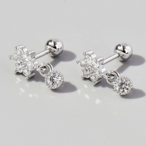 <span class=keywords><strong>Orecchini</strong></span> chirurgici in <span class=keywords><strong>acciaio</strong></span> inossidabile 316L bellissimi in argento Zirconia pietra preziosa in oro rodio per sposa <span class=keywords><strong>donna</strong></span> gioielli da sposa - Product Image 4