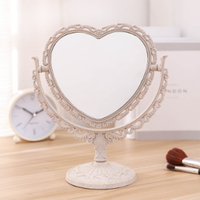 Fournisseurs de nouveaux produits à la mode, commode de chambre à coucher amovible en forme d'amour pour femme, petit miroir cosmétique