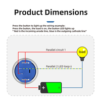 IP68 boutons-poussoirs 16mm, NO, concave circulaire, 2 broches, verrouillage pression reset, industriel