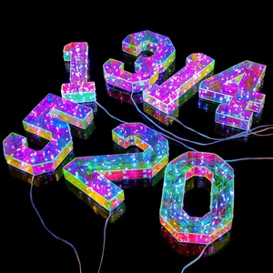 25Cm Holographic DIY 3D Ma Thuật Sáng Phát Sáng <span class=keywords><strong>LED</strong></span> Thư Số Cho Giáng Sinh Sinh Nhật Lễ hội Trang Trí Bên Khác Nhà Cung Cấp - Product Image 1