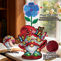 Calendrier de bureau en bois DIY avec peinture diamant 2026 & 2027, double face, motif gnome, cristaux de forme spéciale, décoration de table, cadeau de Noël