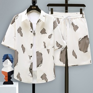 Vêtements de plage pour hommes en gros, ensemble de chemises et de shorts à manches courtes - Product Image 6