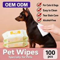 Lingettes humides rafraîchissantes pour animaux de compagnie, biodégradables, sans alcool, emballage personnalisé, OEM ODM, écologiques, en vrac, pour chiens et chats, vente en gros