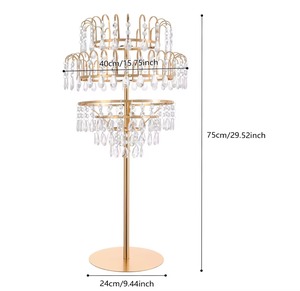 Exhibidor de Flores de Cristal Moderno de 5 Niveles Personalizable, Metal Plateado/Dorado de Alta Calidad, Centro de Mesa Duradero para Bodas y Fiestas, 60 cm - Product Image 3