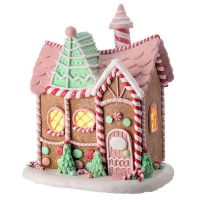 Hot Sale Resin Christmas Village Houses Candy House Ornaments Christmas House for Decor