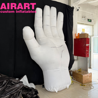 Décoration d'événements, mains gonflables blanches, modèle de main gonflable réaliste pour la publicité