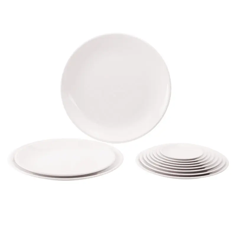 Teller für Restaurant Großhandel Melamin Teller 7/8/9/10/11/12/14 Zoll White Dinner Plate