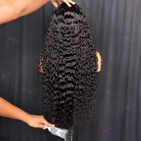 Wig Rambut Asli Manusia 13x6 HD Lace Front Deep Wave Tanpa Lem Pre Plucked Hitam Alami Keriting Wig Rambut Virgin Grosir Pabrik OEM