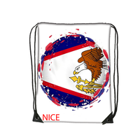 Sac à cordon avec drapeau de la Samoa américaine, sac à dos d'art polynésien, sac de voyage léger pour le sport et les activités de plein air