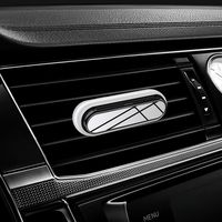 Diffuseur de parfum en gel métallique de luxe pour voiture, mini, personnalisé, à clipser sur grille d'aération, noir, parfum longue durée