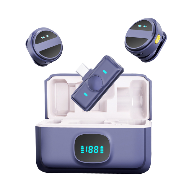 Magnetic Suction 2.4G True Wireless Lapel Lavalier Microphone HD Mic Live Broadcast Gaming Mini Microphone with Charging Box