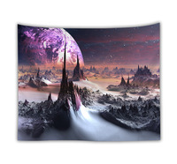 Tapiz de Arte Bohemio Galaxy con Patrón de Retrato, Tapiz de Pared de Poliéster Ecológico para Decoración de Dormitorio y Sala de Estar
