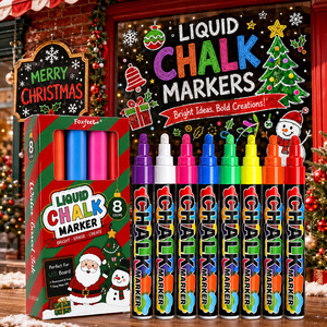 Set di 8 Pennarelli Fluorescenti LED Cancellabili da 6mm per Lavagna Luminosa, Pittura e Graffiti - Product Image 2