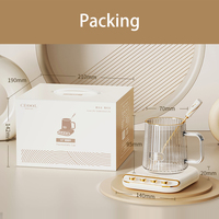 Tasse intelligente à contrôle de température 55 degrés, personnalisable avec logo couleur, très demandée, tasse chauffante électrique en verre avec réchauffeur