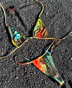 Купальник-бикини MLY с эффектом пэчворк, сексуальный микро-бикини с пуш-ап эффектом, бразильский купальник-стринги для женщин - Product Image 4