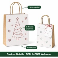 Sacs en carton blanc personnalisés avec poignée en corde, sacs cadeaux de Noël avec impression dorée en feuille d'or, vente en gros directe d'usine
