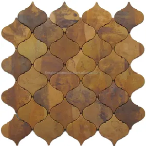 Antique Bronze Màu Kim Loại Tường Nghệ Thuật Đồng Mosaic Tile Đối Với Backsplash